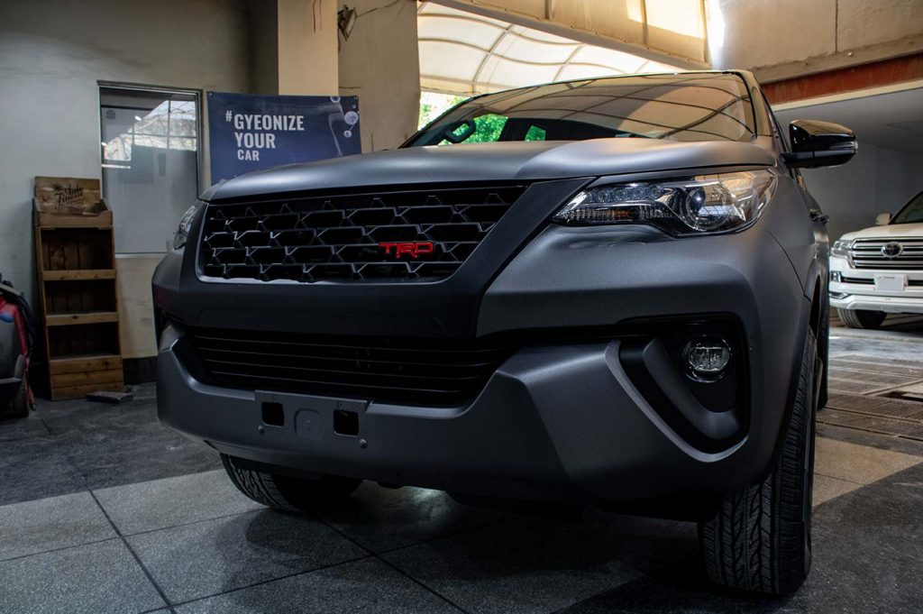 Toyota Fortuner - 3M Matte Dark Gray Wrap Toyota Fortuner wrapped in 3M Matte Dark Gray Wrap. By Protek Car Care Lahore Pakistan